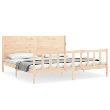 Cadre de lit sans matelas 200x200 cm bois massif de pin 2