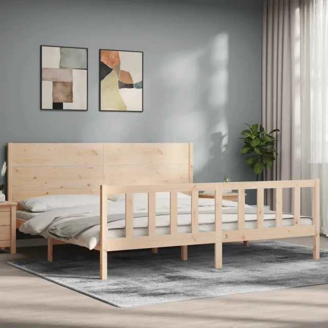 Cadre de lit sans matelas 200x200 cm bois massif de pin