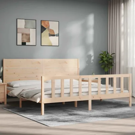 Cadre de lit sans matelas 200x200 cm bois massif de pin