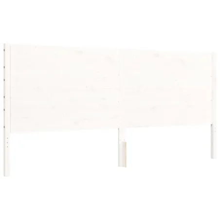 Cadre de lit sans matelas blanc 200x200 cm bois massif de pin