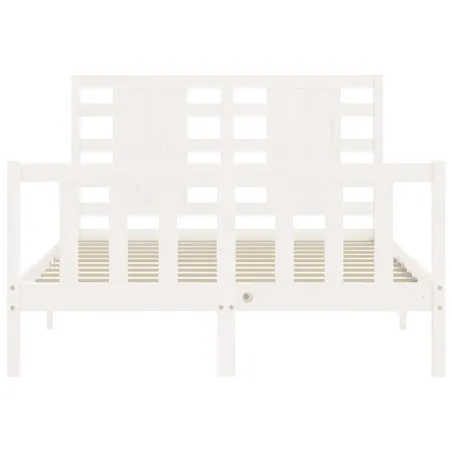 Cadre de lit sans matelas blanc 120x200 cm bois de pin massif