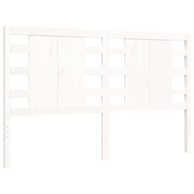 Cadre de lit sans matelas blanc bois de pin massif