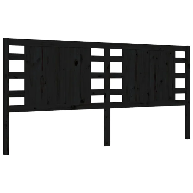 Cadre de lit sans matelas noir 200x200 cm bois massif de pin