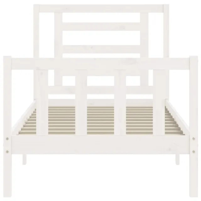 Cadre de lit sans matelas blanc bois de pin massif