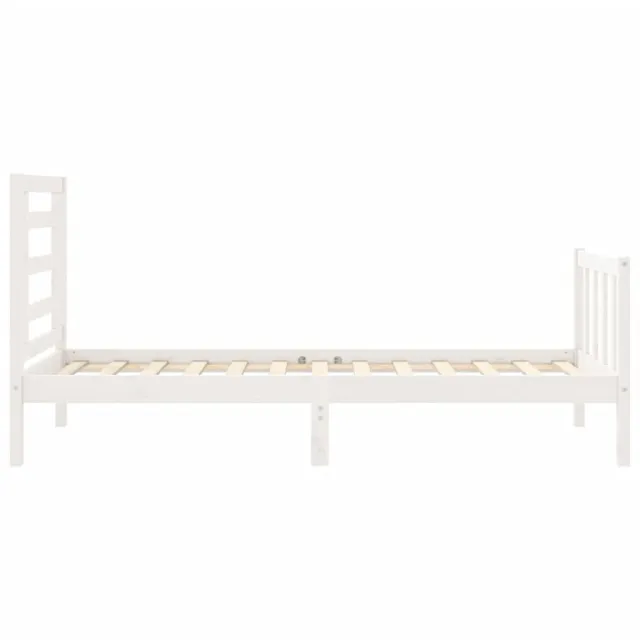 Cadre de lit sans matelas blanc bois de pin massif