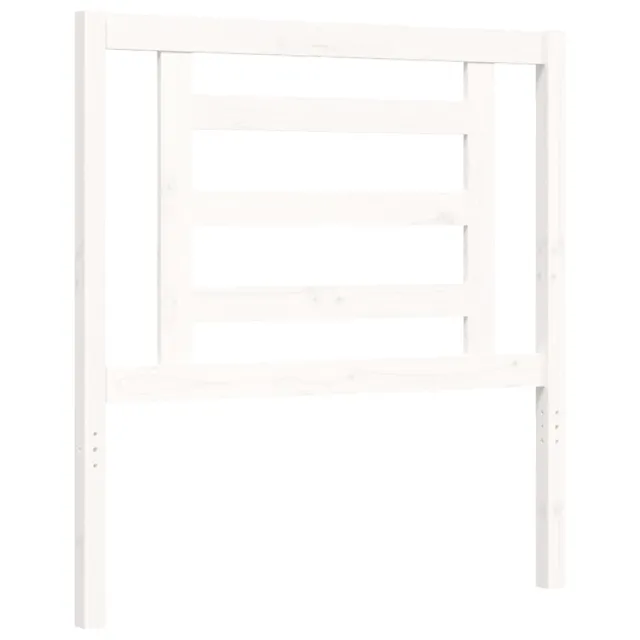 Cadre de lit sans matelas blanc bois de pin massif