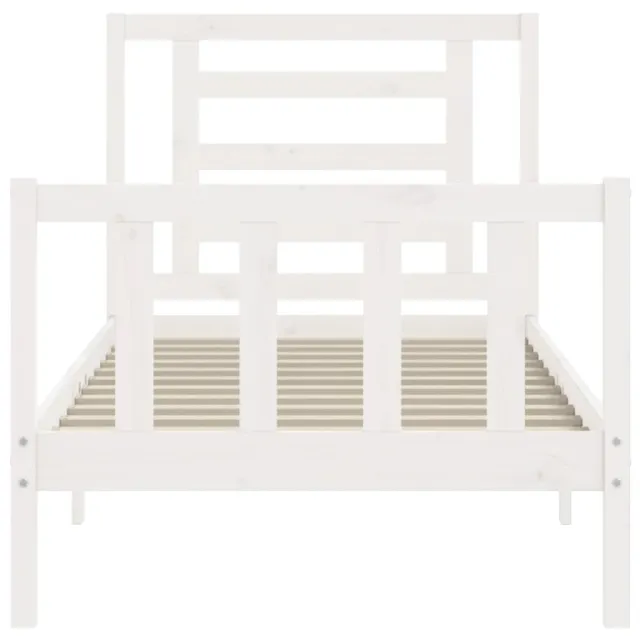 Cadre de lit sans matelas blanc bois de pin massif