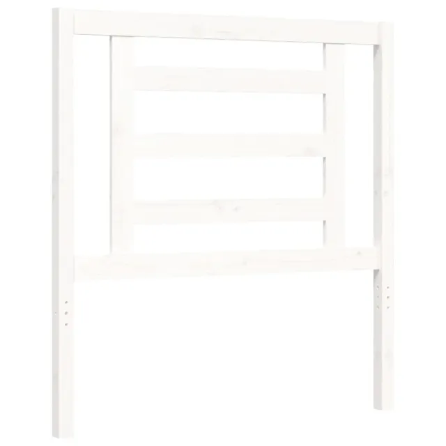 Cadre de lit sans matelas blanc bois de pin massif