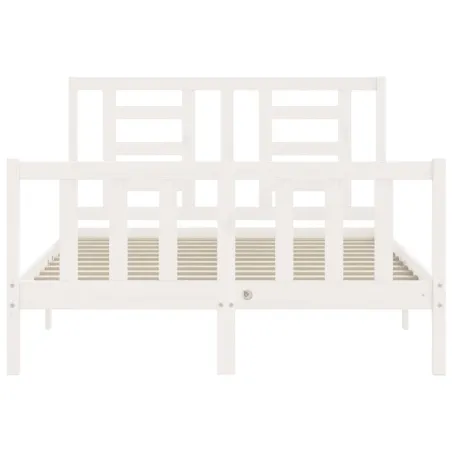 Cadre de lit sans matelas blanc 140x190 cm bois de pin massif