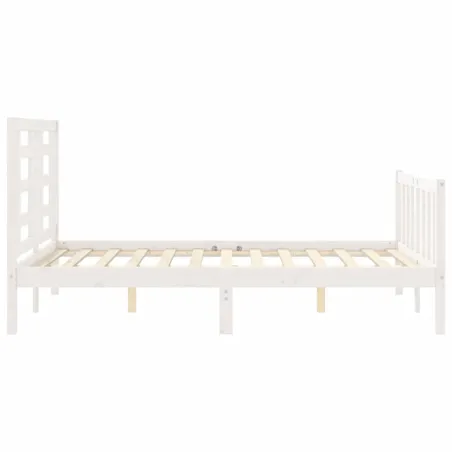 Cadre de lit sans matelas blanc 140x190 cm bois de pin massif