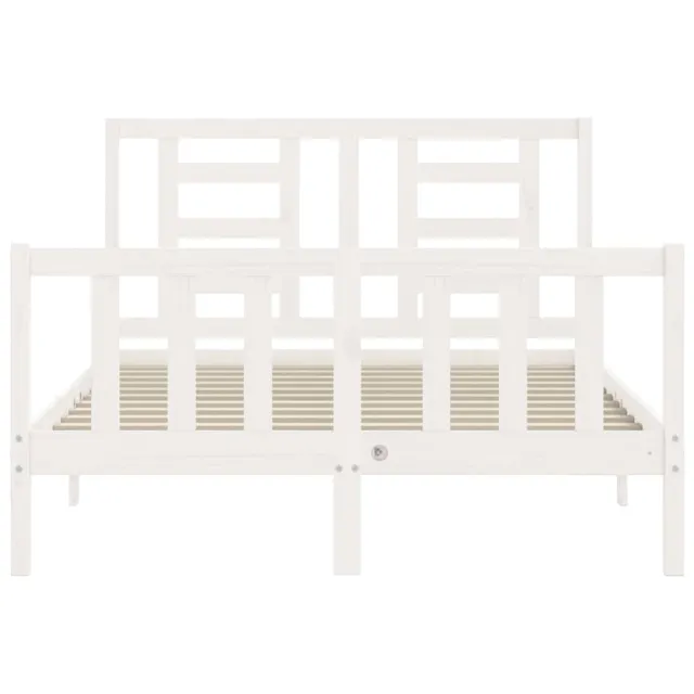 Cadre de lit sans matelas blanc 120x200 cm bois de pin massif