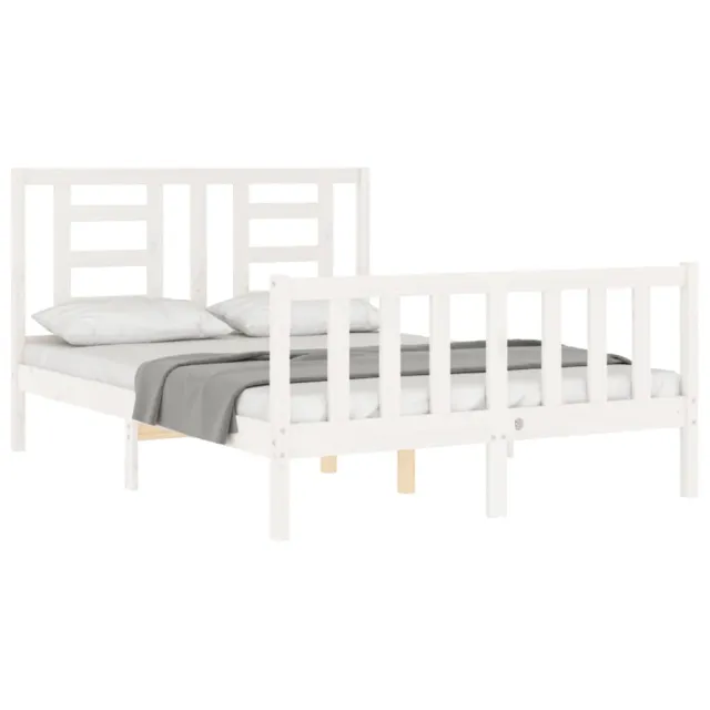 Cadre de lit sans matelas blanc 140x200 cm bois de pin massif