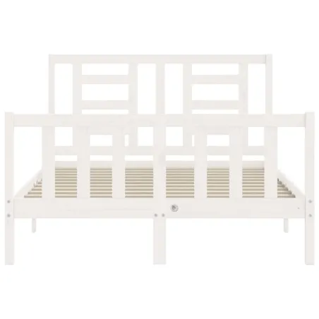 Cadre de lit sans matelas blanc 140x200 cm bois de pin massif
