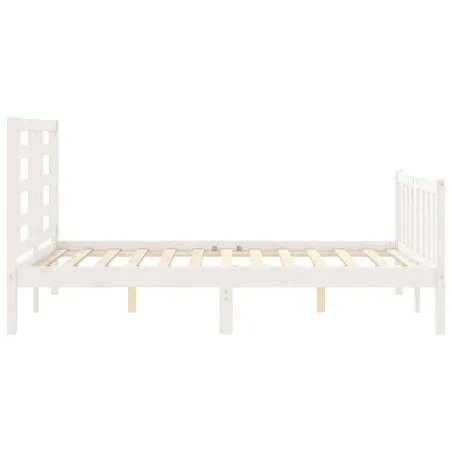 Cadre de lit sans matelas blanc 140x200 cm bois de pin massif