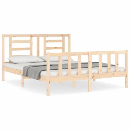 Cadre de lit sans matelas 160x200 cm bois massif de pin 2