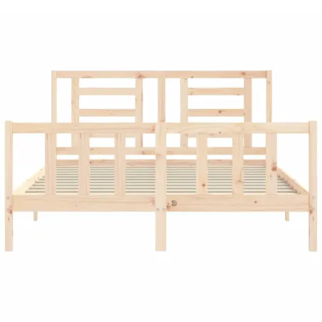 Cadre de lit sans matelas 160x200 cm bois massif de pin