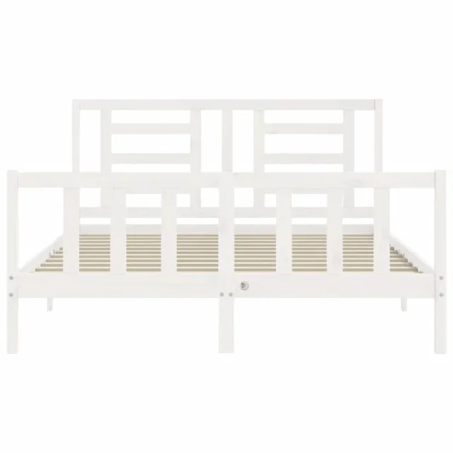 Cadre de lit sans matelas blanc 160x200 cm bois de pin massif