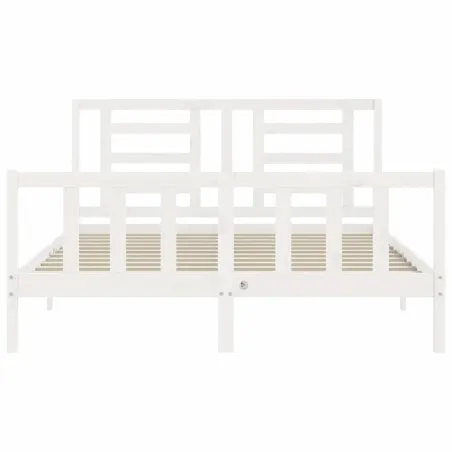 Cadre de lit sans matelas blanc 160x200 cm bois de pin massif
