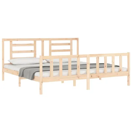 Cadre de lit sans matelas 200x200 cm bois massif de pin