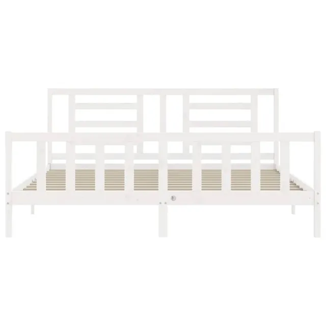 Cadre de lit sans matelas blanc 200x200 cm bois massif de pin