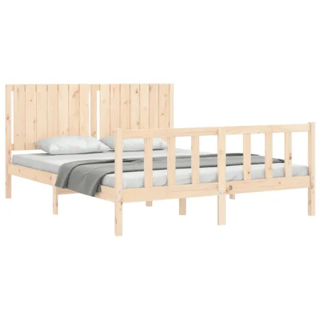 Cadre de lit sans matelas 160x200 cm bois massif de pin