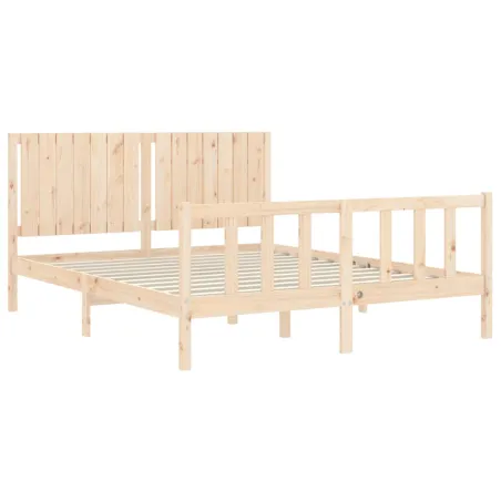 Cadre de lit sans matelas 160x200 cm bois massif de pin