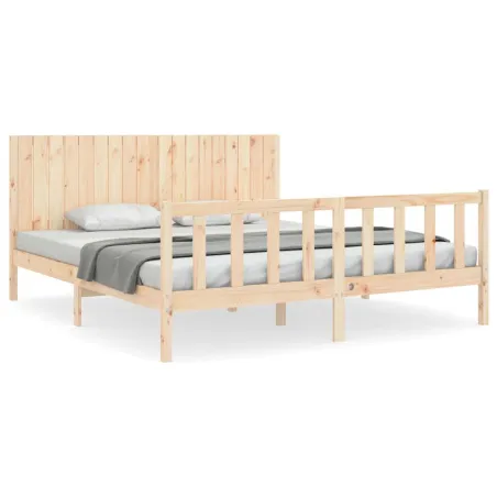 Cadre de lit sans matelas bois massif de pin