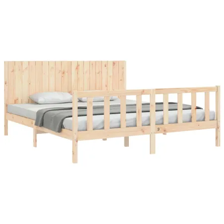 Cadre de lit sans matelas bois massif de pin