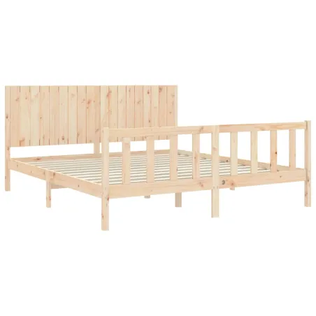 Cadre de lit sans matelas bois massif de pin