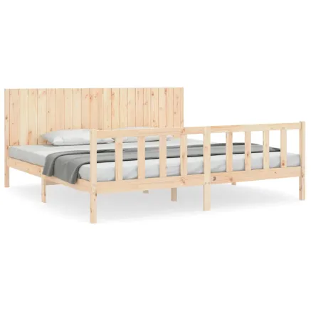 Cadre de lit sans matelas 200x200 cm bois massif de pin 2