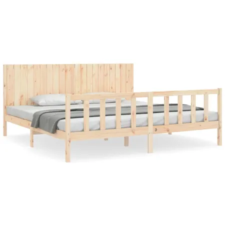 Cadre de lit sans matelas 200x200 cm bois massif de pin