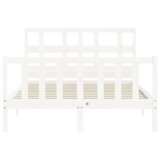 Cadre de lit sans matelas blanc bois de pin massif