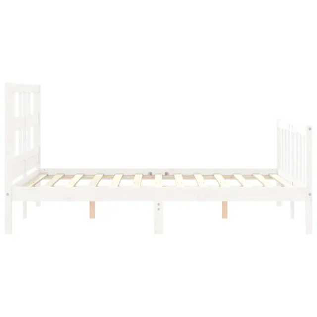Cadre de lit sans matelas blanc bois de pin massif