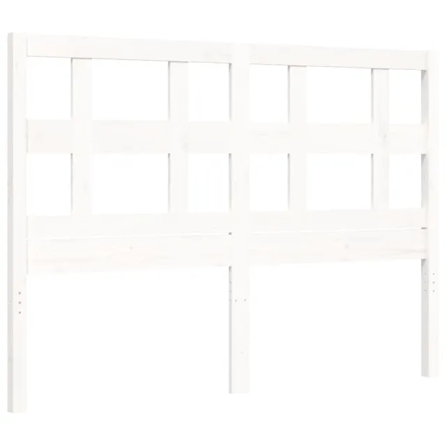 Cadre de lit sans matelas blanc bois de pin massif