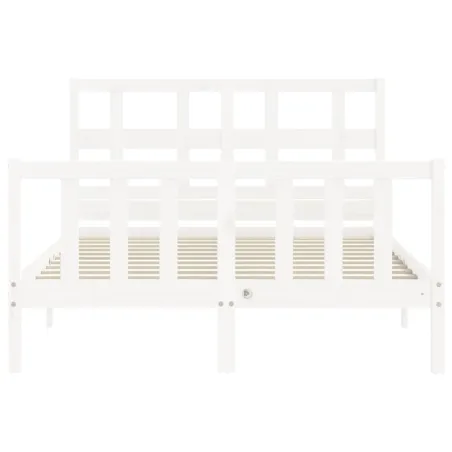 Cadre de lit sans matelas blanc 140x190 cm bois de pin massif