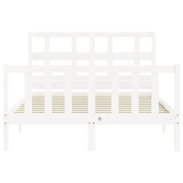 Cadre de lit sans matelas blanc 120x200 cm bois de pin massif
