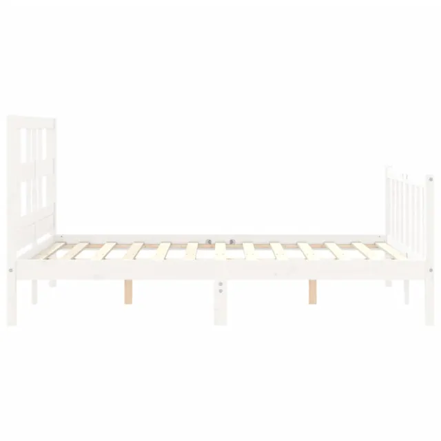 Cadre de lit sans matelas blanc 120x200 cm bois de pin massif
