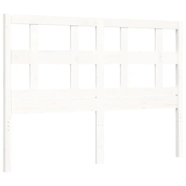 Cadre de lit sans matelas blanc 120x200 cm bois de pin massif
