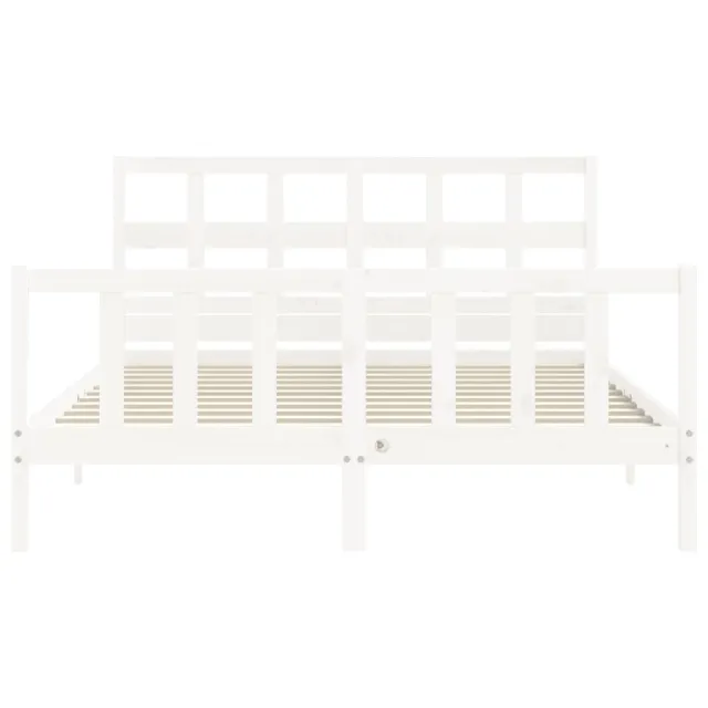Cadre de lit sans matelas blanc 160x200 cm bois de pin massif