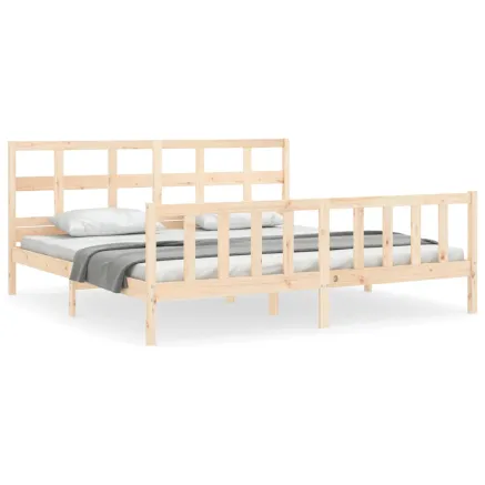 Cadre de lit sans matelas 200x200 cm bois massif de pin 2