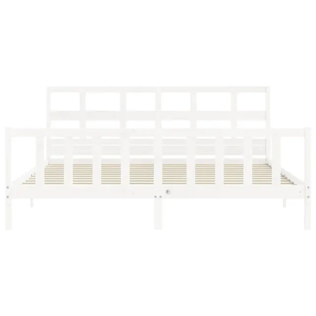 Cadre de lit sans matelas blanc 200x200 cm bois massif de pin