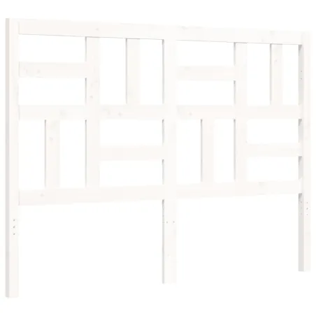 Cadre de lit sans matelas blanc bois de pin massif