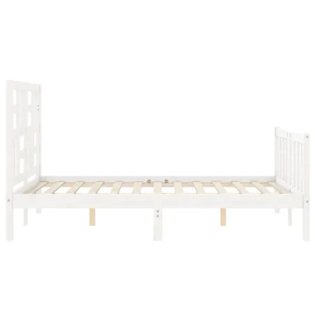 Cadre de lit sans matelas blanc 140x190 cm bois de pin massif