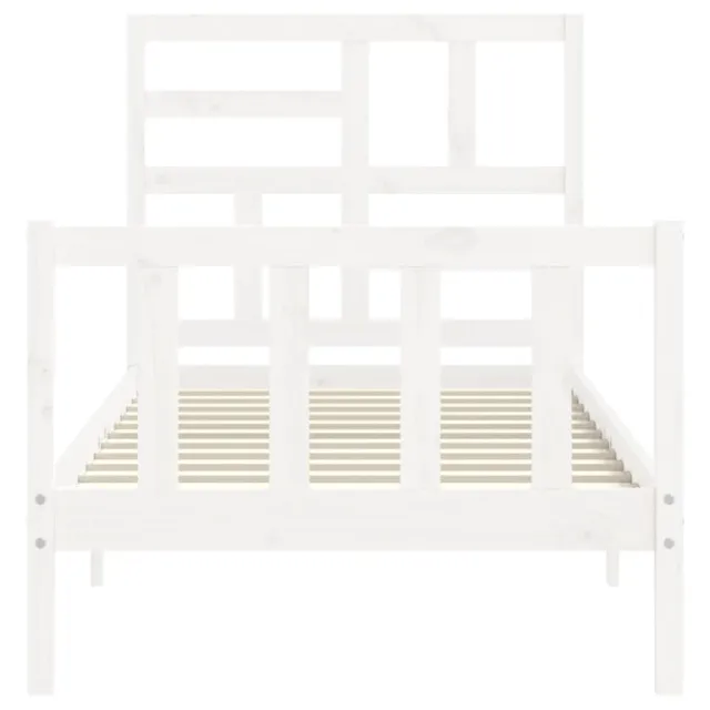 Cadre de lit sans matelas blanc 90x200 cm bois de pin massif