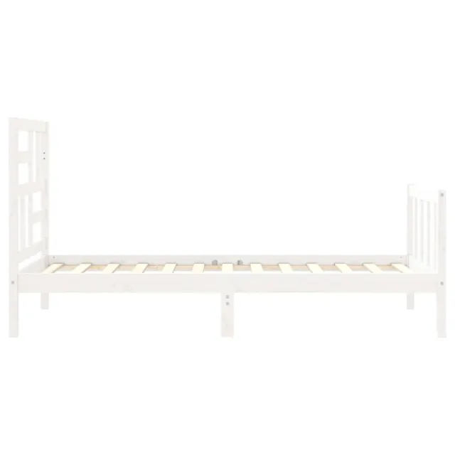 Cadre de lit sans matelas blanc 90x200 cm bois de pin massif