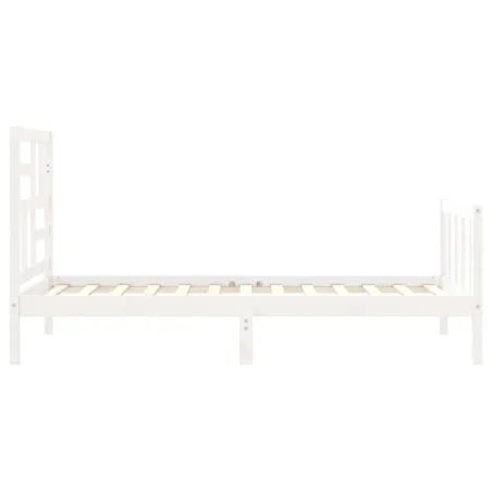 Cadre de lit sans matelas blanc 90x200 cm bois de pin massif