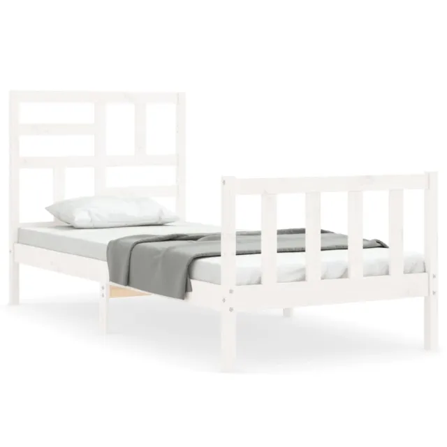 Cadre de lit sans matelas blanc 100x200 cm bois de pin massif