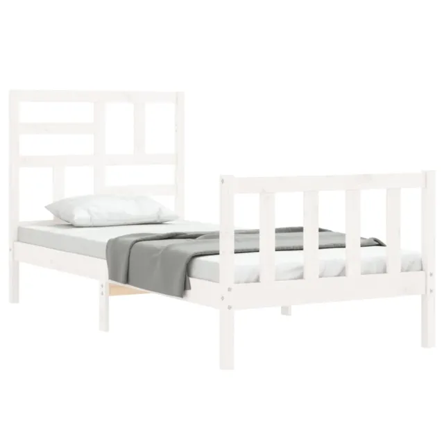 Cadre de lit sans matelas blanc 100x200 cm bois de pin massif