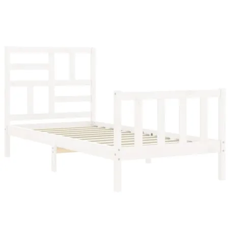 Cadre de lit sans matelas blanc 100x200 cm bois de pin massif