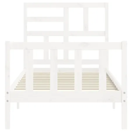 Cadre de lit sans matelas blanc 100x200 cm bois de pin massif